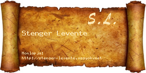 Stenger Levente névjegykártya